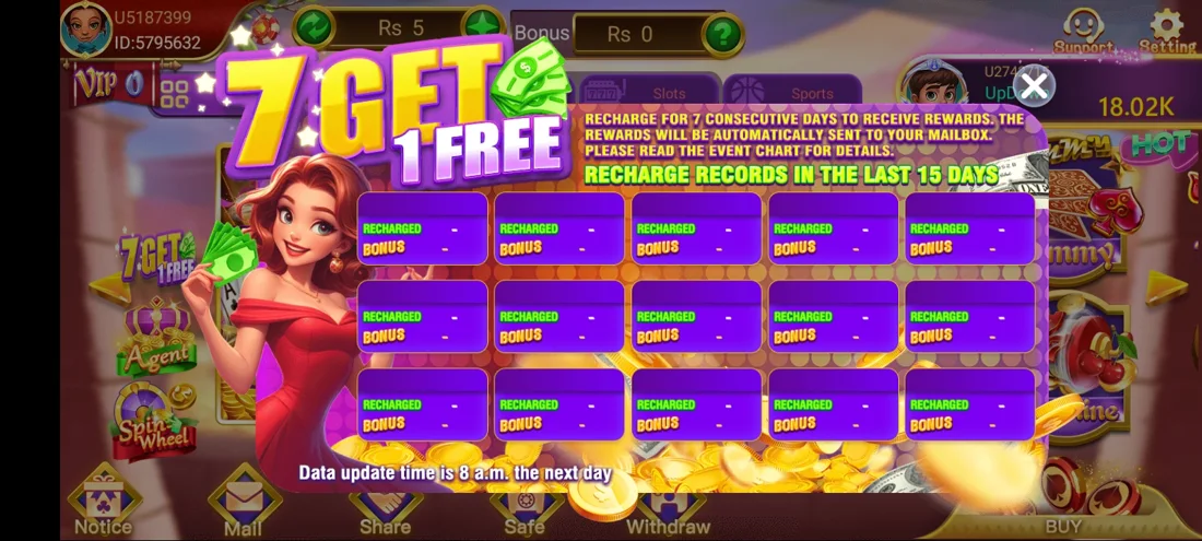 3 Patti Loot In-app promotional and game information screen screenshot